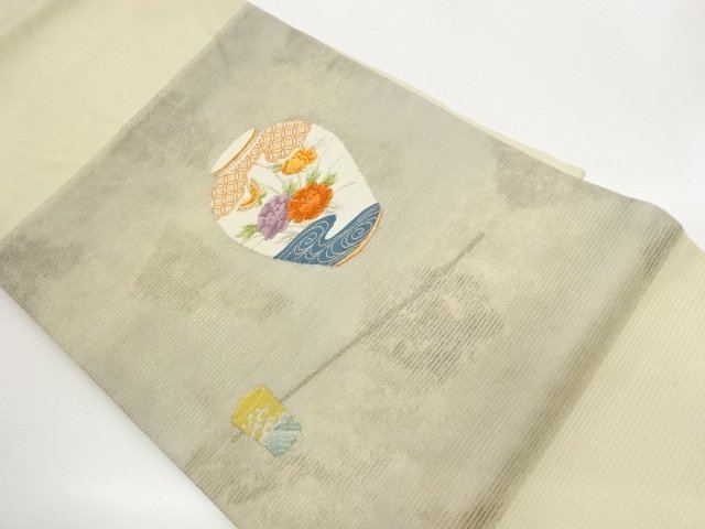 JAPANESE KIMONO / NAGOYA OBI FOR SUMMER / WOVEN JAR 